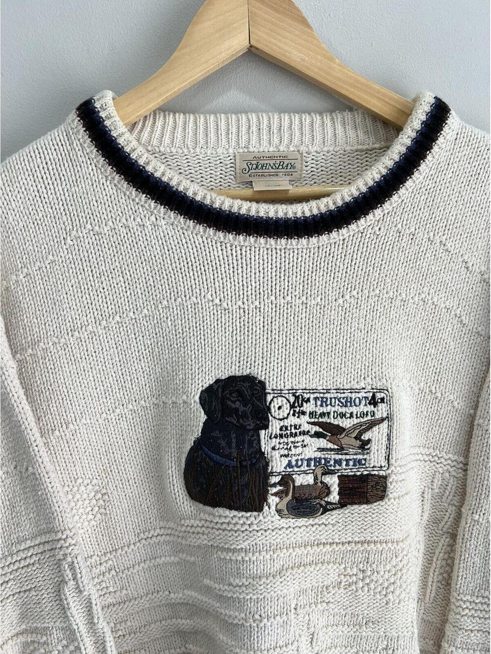 Vintage Dog Knit Sweater animal knit duck hunting - Picture 2 of 5